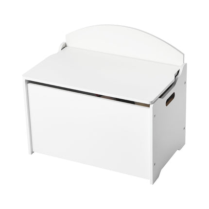 Kids Storage Bench Toy Chest with Backrest, Safety Hinge