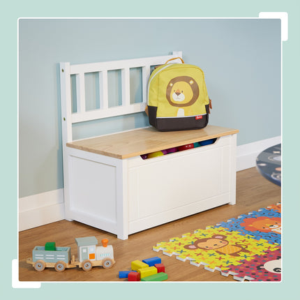 Kids' Storage Bench with Backrest and Toy Chest