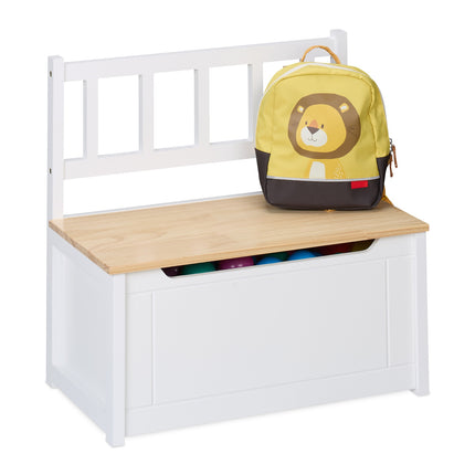Kids' Storage Bench with Backrest and Toy Chest