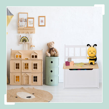 Kids' Storage Bench with Backrest and Toy Chest