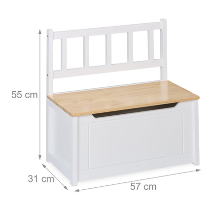 Kids' Storage Bench with Backrest and Toy Chest