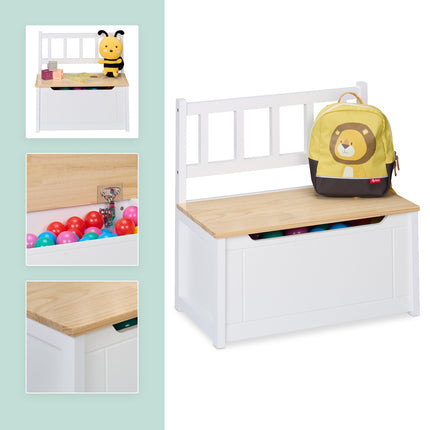 Kids' Storage Bench with Backrest and Toy Chest