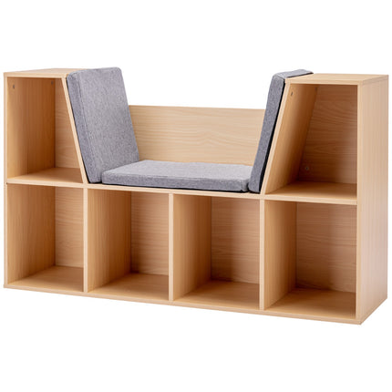 Kinderregal und -bank mit Kissen, 103 x 30 x 62 cm