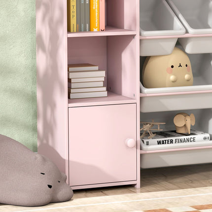 Kids Storage Shelf with 8 Removable Bins – Pink