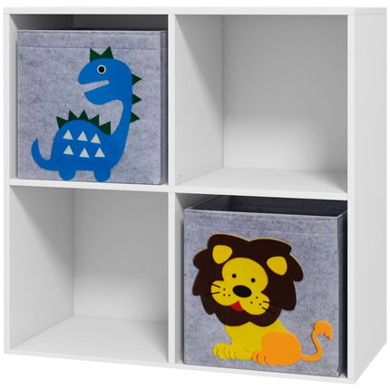 Kinderregal mit Würfeln und Schubladen, MDF, Weiß