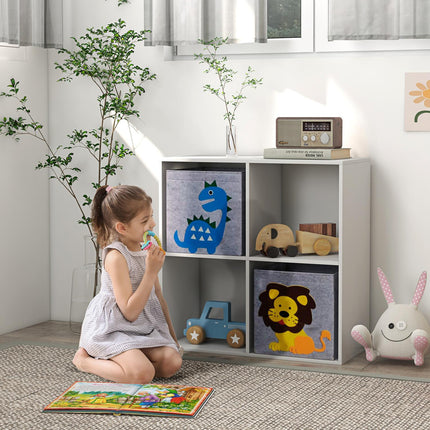 Kinderregal mit Würfeln und Schubladen, MDF, Weiß