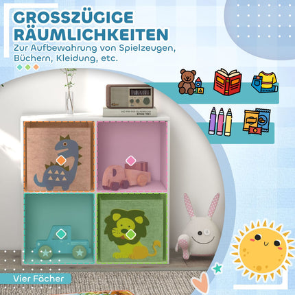 Kinderregal mit Würfeln und Schubladen, MDF, Weiß