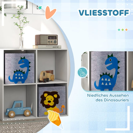 Kinderregal mit Würfeln und Schubladen, MDF, Weiß