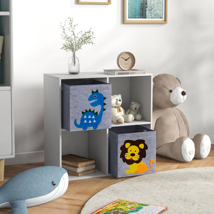 Kinderregal mit Würfeln und Schubladen, MDF, Weiß