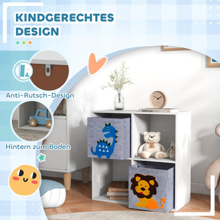 Kinderregal mit Würfeln und Schubladen, MDF, Weiß