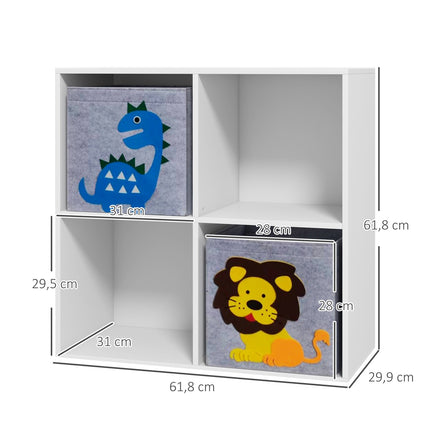 Kinderregal mit Würfeln und Schubladen, MDF, Weiß