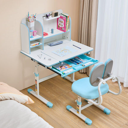 Kids Study Desk and Chair Set – Adjustable, Tilting, Drawer