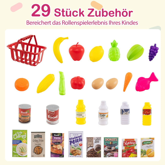 Kinder Supermarkt Spielset mit Einkaufswagen, Waage & Scanner