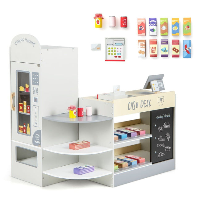 Kinder-Supermarkt-Spielset mit Registrierkasse & Kreidetafel