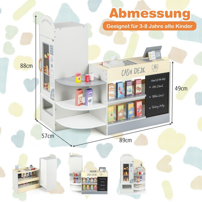 Kinder-Supermarkt-Spielset mit Registrierkasse & Kreidetafel