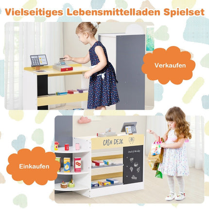 Kindersupermarkt-Spielset mit Kasse & Kreidetafel