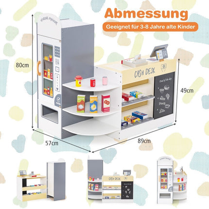 Kindersupermarkt-Spielset mit Kasse & Kreidetafel