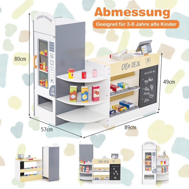 Kindersupermarkt-Spielset mit Kasse & Kreidetafel