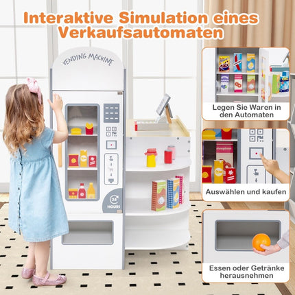 Kindersupermarkt-Spielset mit Kasse & Kreidetafel