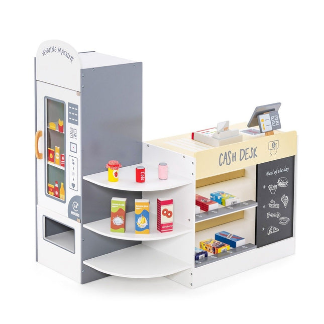 Kindersupermarkt-Spielset mit Kasse & Kreidetafel