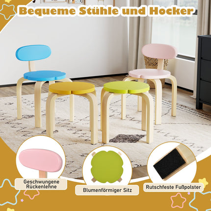 Kids' Table and Chair Set with Storage – Flower Shape