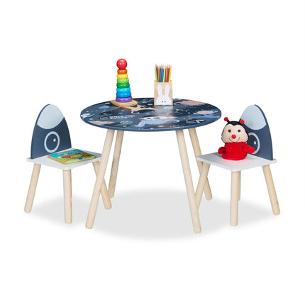 Kids Table and Chairs Set – Dinosaur & Space Theme