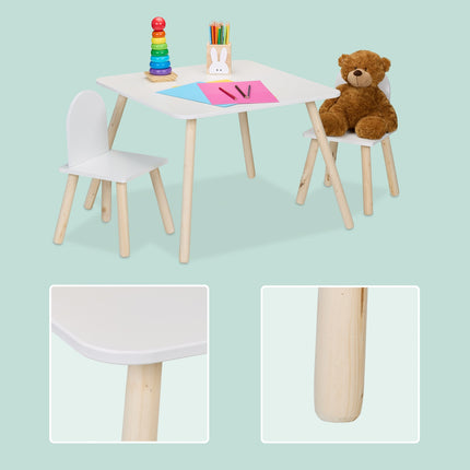 Kids Table and Chairs Set – Indoor Wooden Legs