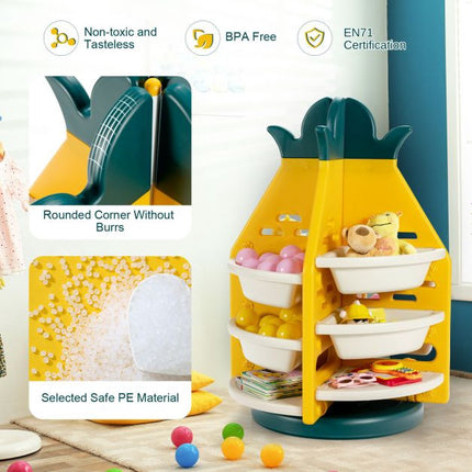 Spielzeug-Organizer für Kinder – 360° drehbar, 8 Behälter