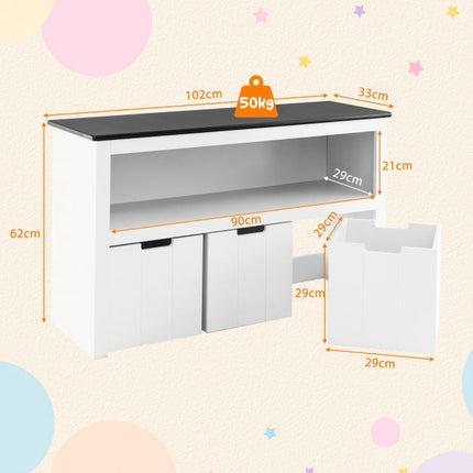 Kids Toy Storage Organizer, 3-Drawer, Blackboard Top