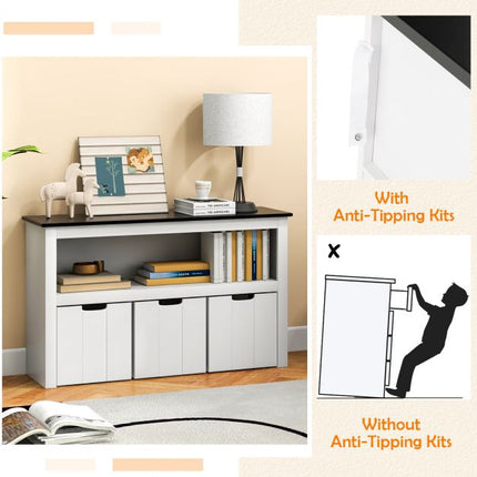 Kids Toy Storage Organizer, 3-Drawer, Blackboard Top