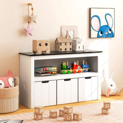 Kids Toy Storage Organizer, 3-Drawer, Blackboard Top