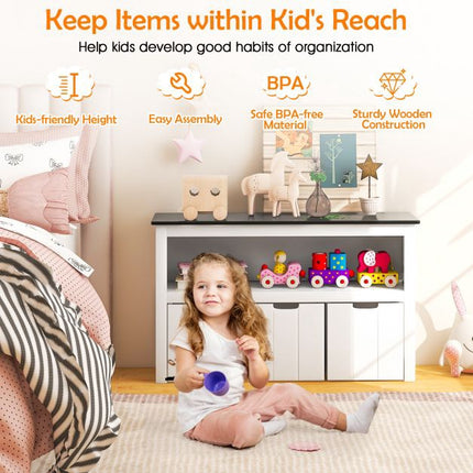 Kids Toy Storage Organizer, 3-Drawer, Blackboard Top