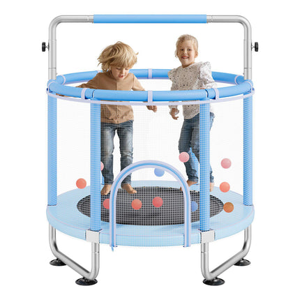 Kids Trampoline 55-Inch, Safety Net, Basketball Hoop