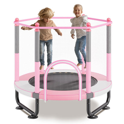 Kids Trampoline 60-Inch, Enclosure Net, Basketball Hoop