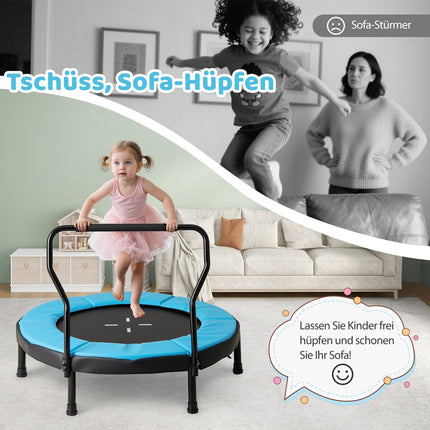 Kinder-Trampolin mit Griff, 102 cm, 100 kg Tragkraft, Blau
