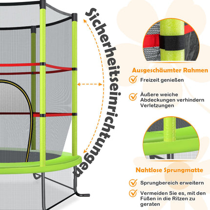 Dětská trampolína s ochrannou sítí, 165cm, nosnost 135kg