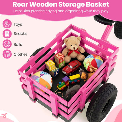 Kids Tricycle with 15" Inflatable Tires – Pink