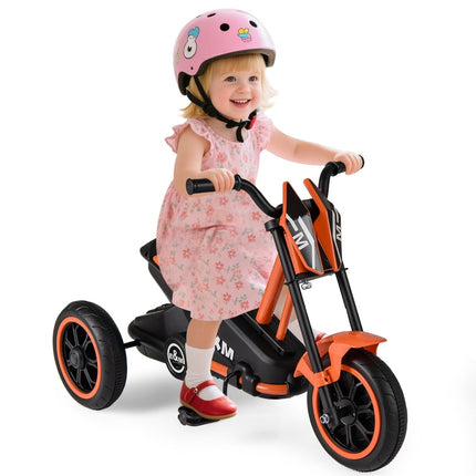 Kinder-Dreirad mit rutschfesten Pedalen, Orange, Alter 3+