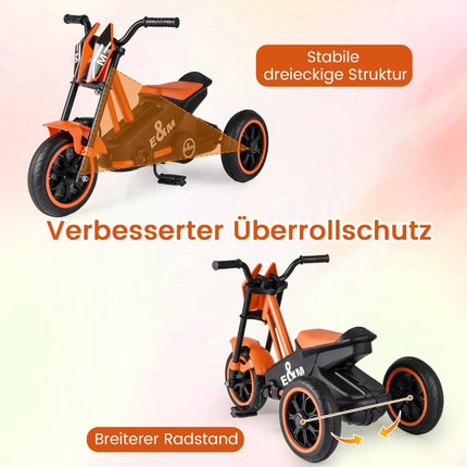 Kinder-Dreirad mit rutschfesten Pedalen, Orange, Alter 3+