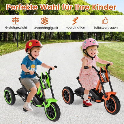 Kinder-Dreirad mit rutschfesten Pedalen, Orange, Alter 3+