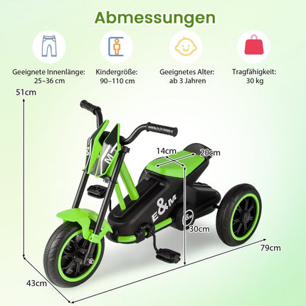 Kinder Dreirad mit rutschfesten Pedalen und robusten Rädern