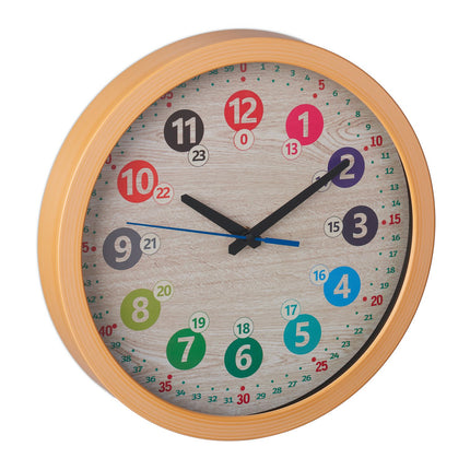 Kinderwanduhr mit großen, bunten Zahlen