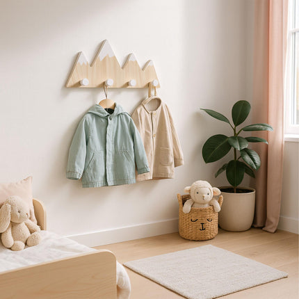Garderobenleiste für Kinder, 4 Haken – Bergdesign