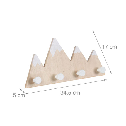 Garderobenleiste für Kinder, 4 Haken – Bergdesign