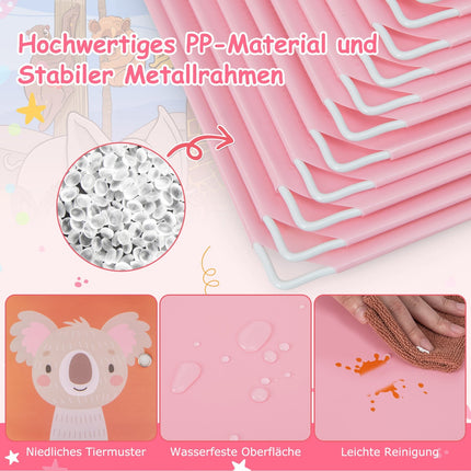 Kinderkleiderschrank mit 8 Würfeln & Aufhängebereich, Rosa