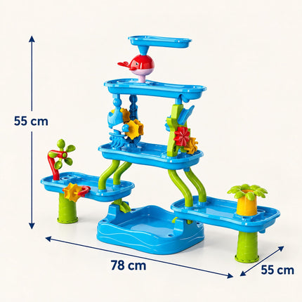Kids Water Table Set with 5 Tiers, Waterfall and Base Basin, 20 Pieces