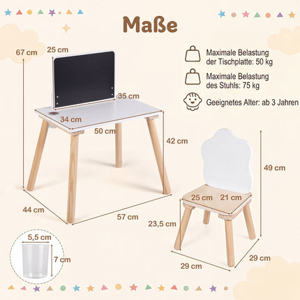 Kids Weaning Table and Chair Set with Chalkboard