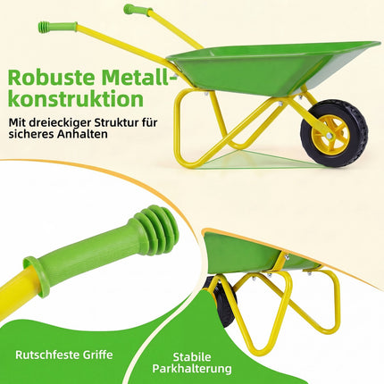 Kids Wheelbarrow with Off-Road Tire, Green, Ages 3+