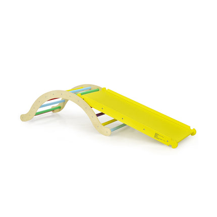 Kletterdreieck aus Holz für Kinder, 3-in-1-Set mit Rampe und Matte