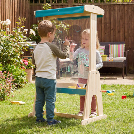 Kids Wooden Art Easel with Paper Roll and Paint Cups